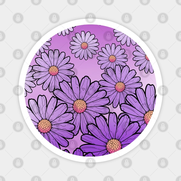 purple daisy flowers Magnet by weilertsen